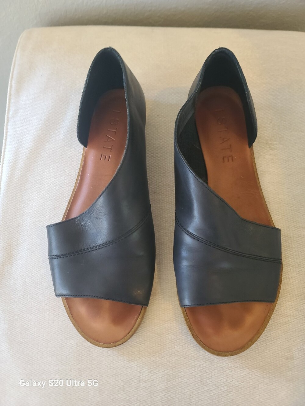 1. State Womens Celvin Leather d'Orsay Flat Sandal In Black